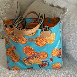 Consuela Citrus Print Tote Bag - Blue